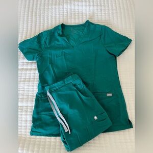 Figs scrub set XS - Hunter Green